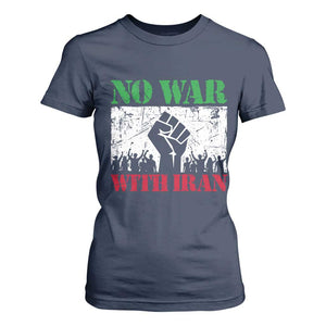 No War With Iran T Shirt For Women Free Iran Peace Seeker Gift TS12 Navy Print Your Wear