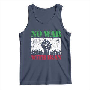 No War With Iran Tank Top Free Iran Peace Seeker Gift TS12 Navy Print Your Wear