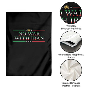 No War With Iran Peace Statement Gift Garden Flag TS12 Print Your Wear