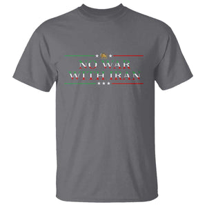 No War With Iran Peace Statement Gift T Shirt TS12 Charcoal Print Your Wear