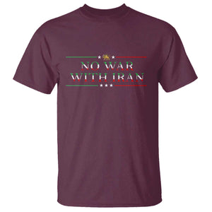 No War With Iran Peace Statement Gift T Shirt TS12 Maroon Print Your Wear