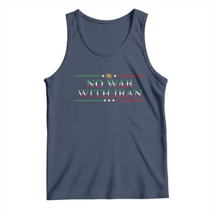 No War With Iran Peace Statement Gift Tank Top TS12 Navy Print Your Wear