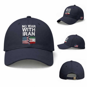 No War With Iran Baseball Cap Support Iranian People Peace TS12 Baseball Cap Universal Fit Navy Print Your Wear