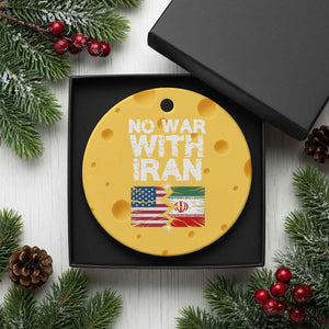 No War With Iran Ceramic Ornament Support Iranian People Peace TS12 1pc Yellow Cheese Print Your Wear