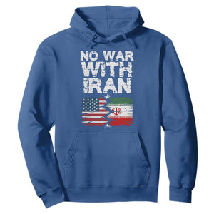 No War With Iran Hoodie Support Iranian People Peace TS12 Royal Blue Print Your Wear