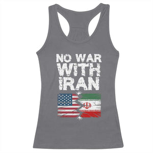 No War With Iran Racerback Tank Top Support Iranian People Peace TS12 Charcoal Print Your Wear