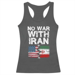 No War With Iran Racerback Tank Top Support Iranian People Peace TS12 Dark Heather Print Your Wear