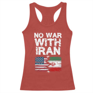 No War With Iran Racerback Tank Top Support Iranian People Peace TS12 Red Print Your Wear