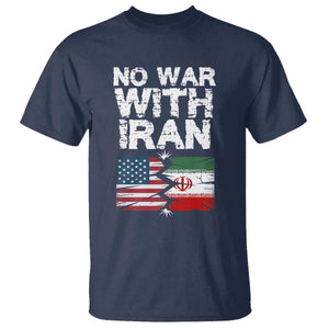 No War With Iran T Shirt Support Iranian People Peace TS12 Navy Print Your Wear
