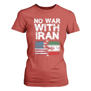 No War With Iran T Shirt For Women Support Iranian People Peace TS12 Red Print Your Wear