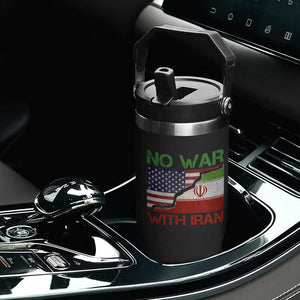 No War With Iran Flip Straw Tumbler Middle East Freedom TS12 Print Your Wear