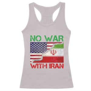 No War With Iran Racerback Tank Top Middle East Freedom TS12 Ice Gray Print Your Wear