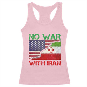 No War With Iran Racerback Tank Top Middle East Freedom TS12 Light Pink Print Your Wear