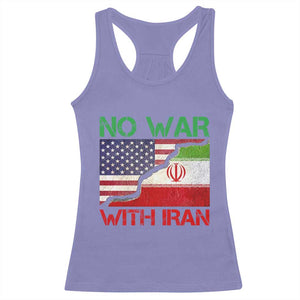 No War With Iran Racerback Tank Top Middle East Freedom TS12 Violet Print Your Wear