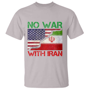 No War With Iran T Shirt Middle East Freedom TS12 Ice Gray Print Your Wear