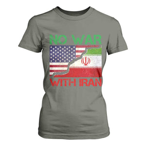 No War With Iran T Shirt For Women Middle East Freedom TS12 Military Green Print Your Wear