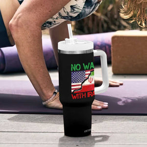 No War With Iran Tumbler With Handle Middle East Freedom TS12 Print Your Wear