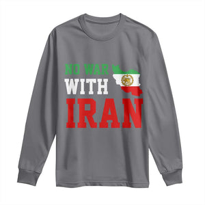 No War With Iran Long Sleeve Shirt Iran Freedom Protest TS12 Charcoal Print Your Wear