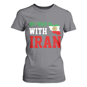 No War With Iran T Shirt For Women Iran Freedom Protest TS12 Charcoal Print Your Wear