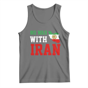 No War With Iran Tank Top Iran Freedom Protest TS12 Black Heather Print Your Wear