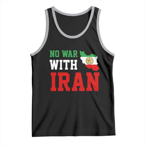 No War With Iran Tank Top Iran Freedom Protest TS12 Black Athletic Heather Print Your Wear