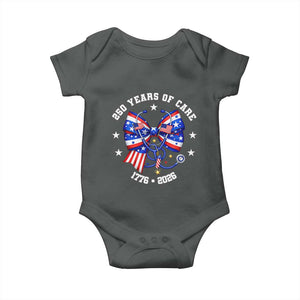 Nurse 250 Years Of Care Baby Onesie Patriotic American Nurse Gift TS12 Dark Heather Print Your Wear