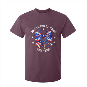 Nurse 250 Years Of Care T Shirt For Kid Patriotic American Nurse Gift TS12 Maroon Print Your Wear