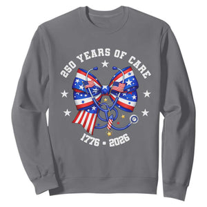 Nurse 250 Years Of Care Sweatshirt Patriotic American Nurse Gift TS12 Charcoal Print Your Wear