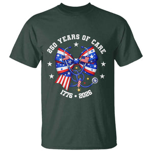 Nurse 250 Years Of Care T Shirt Patriotic American Nurse Gift TS12 Dark Forest Green Print Your Wear