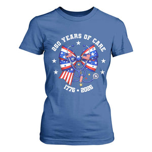 Nurse 250 Years Of Care T Shirt For Women Patriotic American Nurse Gift TS12 Royal Blue Print Your Wear