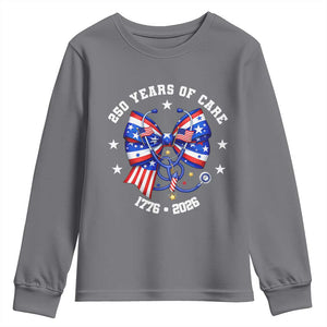 Nurse 250 Years Of Care Youth Sweatshirt Patriotic American Nurse Gift TS12 Charcoal Print Your Wear