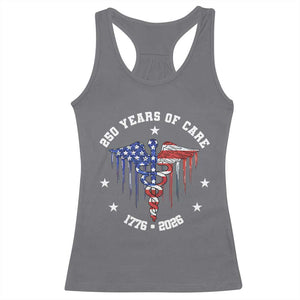 Patriotic Nurse 250 Years Of Care Racerback Tank Top Healthcare Worker Gift TS12 Charcoal Print Your Wear