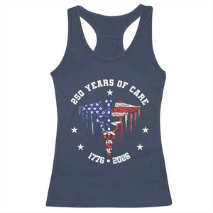 Patriotic Nurse 250 Years Of Care Racerback Tank Top Healthcare Worker Gift TS12 Navy Print Your Wear