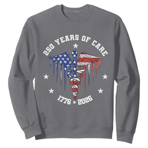 Patriotic Nurse 250 Years Of Care Sweatshirt Healthcare Worker Gift TS12 Charcoal Print Your Wear