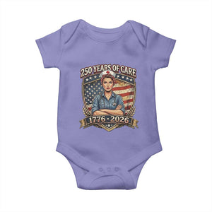 Patriotic Nurse Celebrating 250 Years Of Care Gift Baby Onesie TS12 Violet Print Your Wear