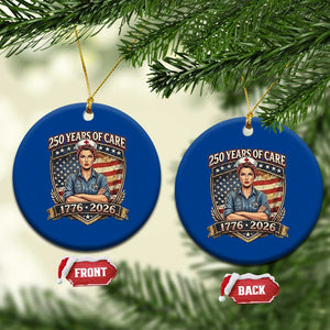 Patriotic Nurse Celebrating 250 Years Of Care Gift Ceramic Ornament TS12 1pc Blue Print Your Wear