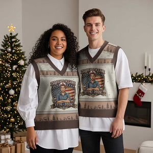 Patriotic Nurse Celebrating 250 Years Of Care Gift V-Neck Knit Sweater Vest TS12 Mocha Mousse Print Your Wear