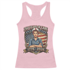 Patriotic Nurse Celebrating 250 Years Of Care Gift Racerback Tank Top TS12 Light Pink Print Your Wear