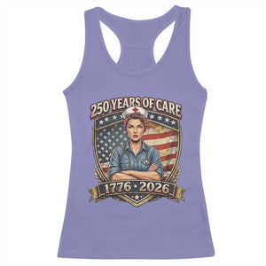 Patriotic Nurse Celebrating 250 Years Of Care Gift Racerback Tank Top TS12 Violet Print Your Wear