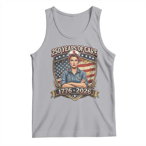 Patriotic Nurse Celebrating 250 Years Of Care Gift Tank Top TS12 Athletic Heather Print Your Wear