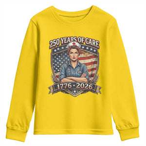 Patriotic Nurse Celebrating 250 Years Of Care Gift Youth Sweatshirt TS12 Daisy Print Your Wear