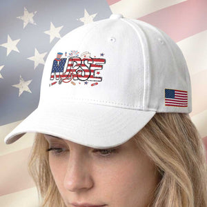 USA 250 Proud American Nurse Baseball Cap Patriotic Healthcare Hero TS12 Print Your Wear