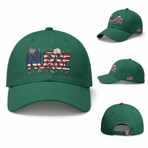 USA 250 Proud American Nurse Baseball Cap Patriotic Healthcare Hero TS12 Baseball Cap Universal Fit Irish Green Print Your Wear
