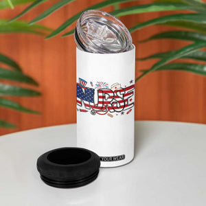 USA 250 Proud American Nurse 4 in 1 Can Cooler Tumbler Patriotic Healthcare Hero TS12 Print Your Wear