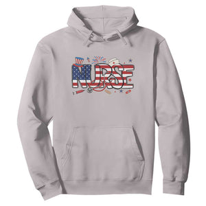 USA 250 Proud American Nurse Hoodie Patriotic Healthcare Hero TS12 Ice Gray Print Your Wear