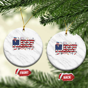 USA 250 Proud American Nurse Ceramic Ornament Patriotic Healthcare Hero TS12 1pc White Marble Print Your Wear