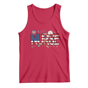 USA 250 Proud American Nurse Tank Top Patriotic Healthcare Hero TS12 Red Print Your Wear