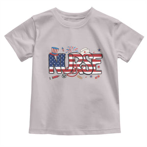 USA 250 Proud American Nurse Toddler T Shirt Patriotic Healthcare Hero TS12 Ice Gray Print Your Wear