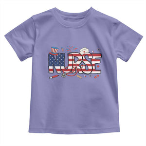 USA 250 Proud American Nurse Toddler T Shirt Patriotic Healthcare Hero TS12 Violet Print Your Wear