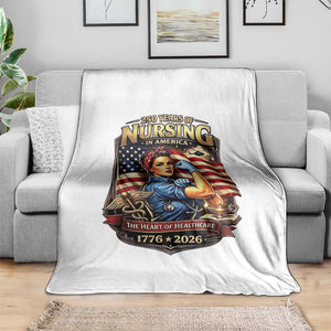 Patriotic Rosie Nurse Feminist Pride Throw Blanket 250 Years Of Nursing TS12 Print Your Wear